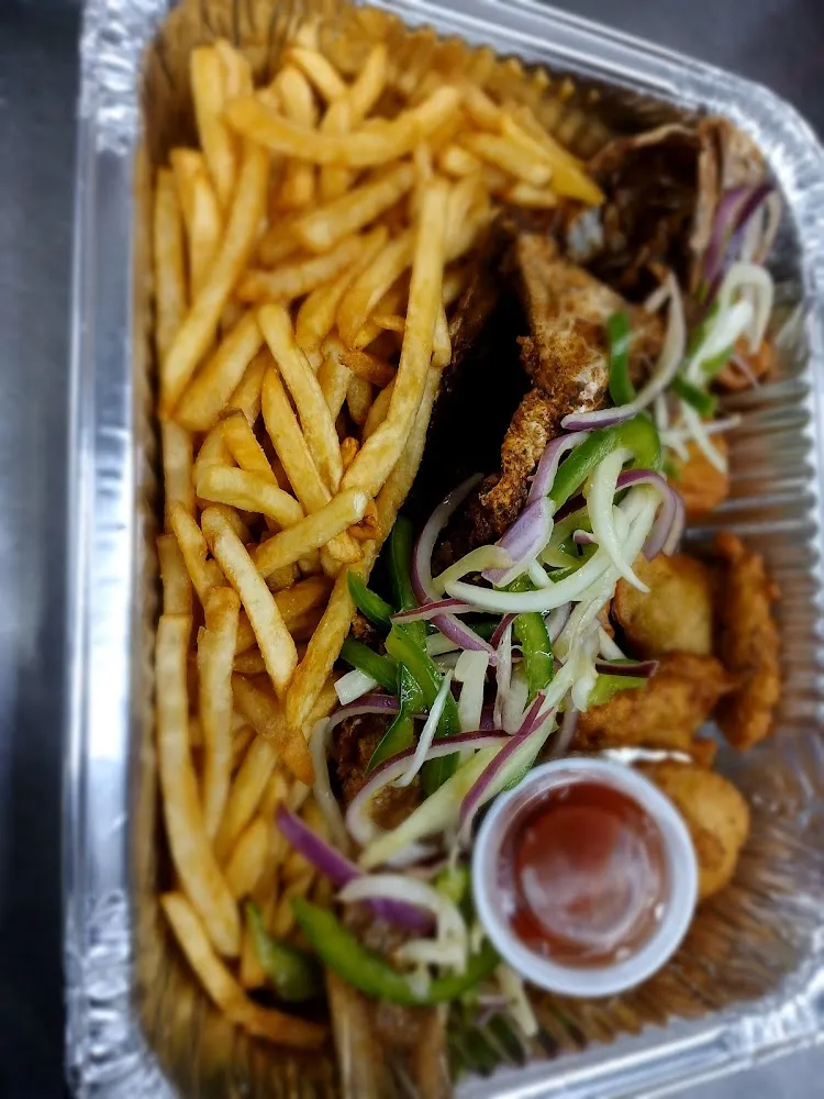 Plantain with Fried Fish